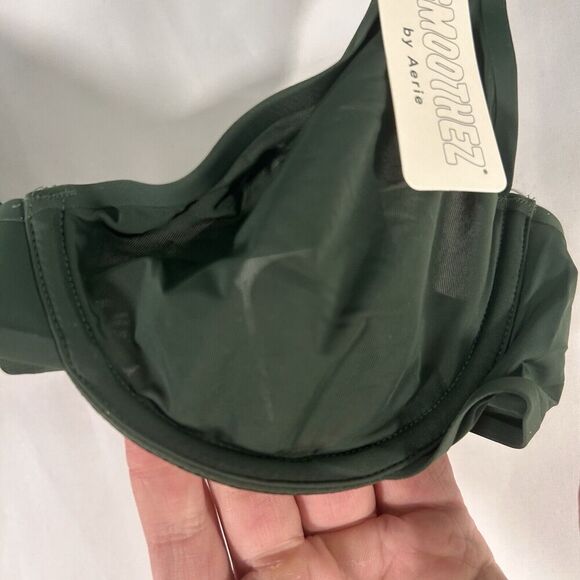 New Smoothez Aerie Bra Women's 32B Green Sheer Hook Eye Full Coverage Underwired - Picture 2 of 5
